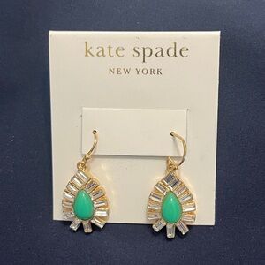 NWT Kate Spade green drop earrings
